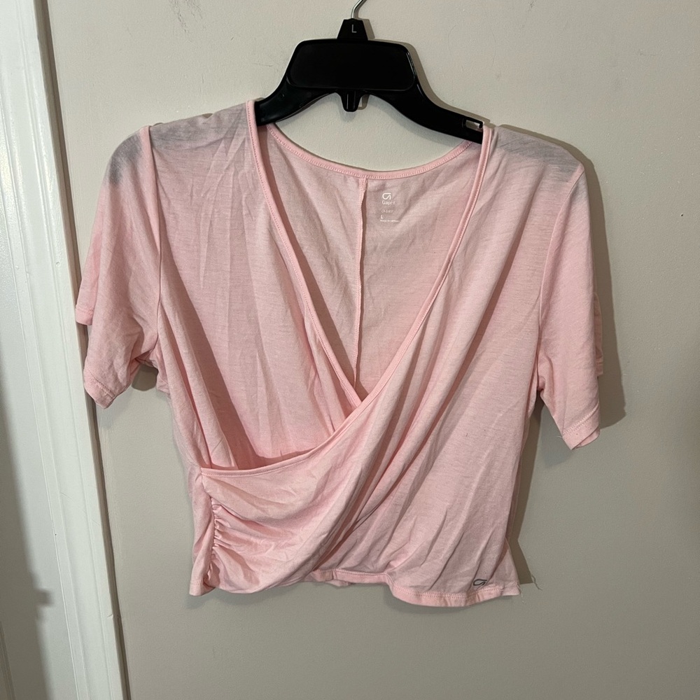 GAP Light Pink Wrap Crop Top